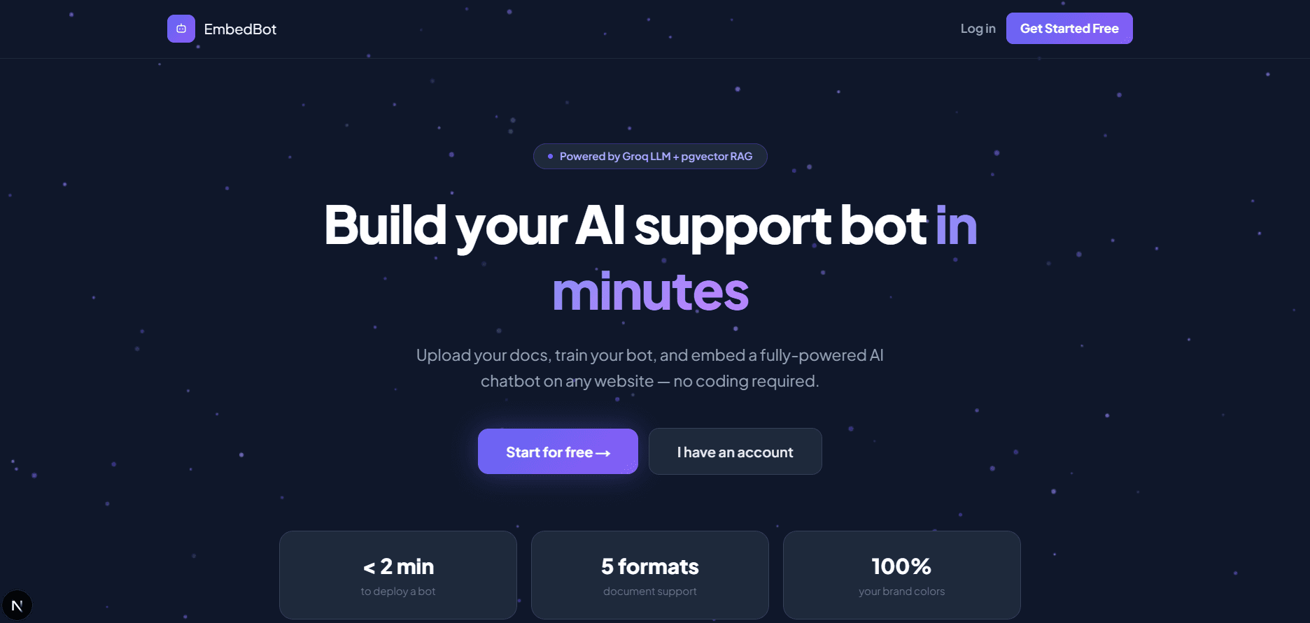EmbedBot — AI Chatbot SaaS